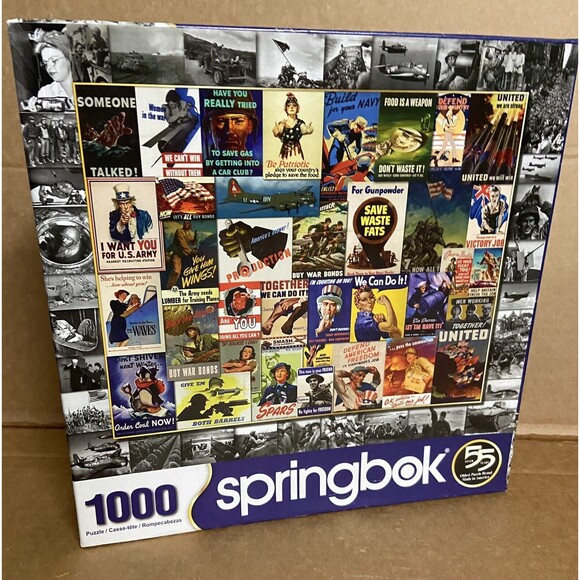 Springbok's 1000 Piece Jigsaw Puzzle Making History War Nostalgia Complete - Picture 2 of 5
